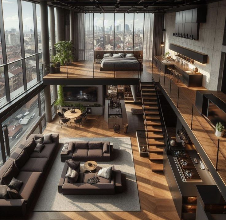 Industrial Penthouse Apartment - Pinterest