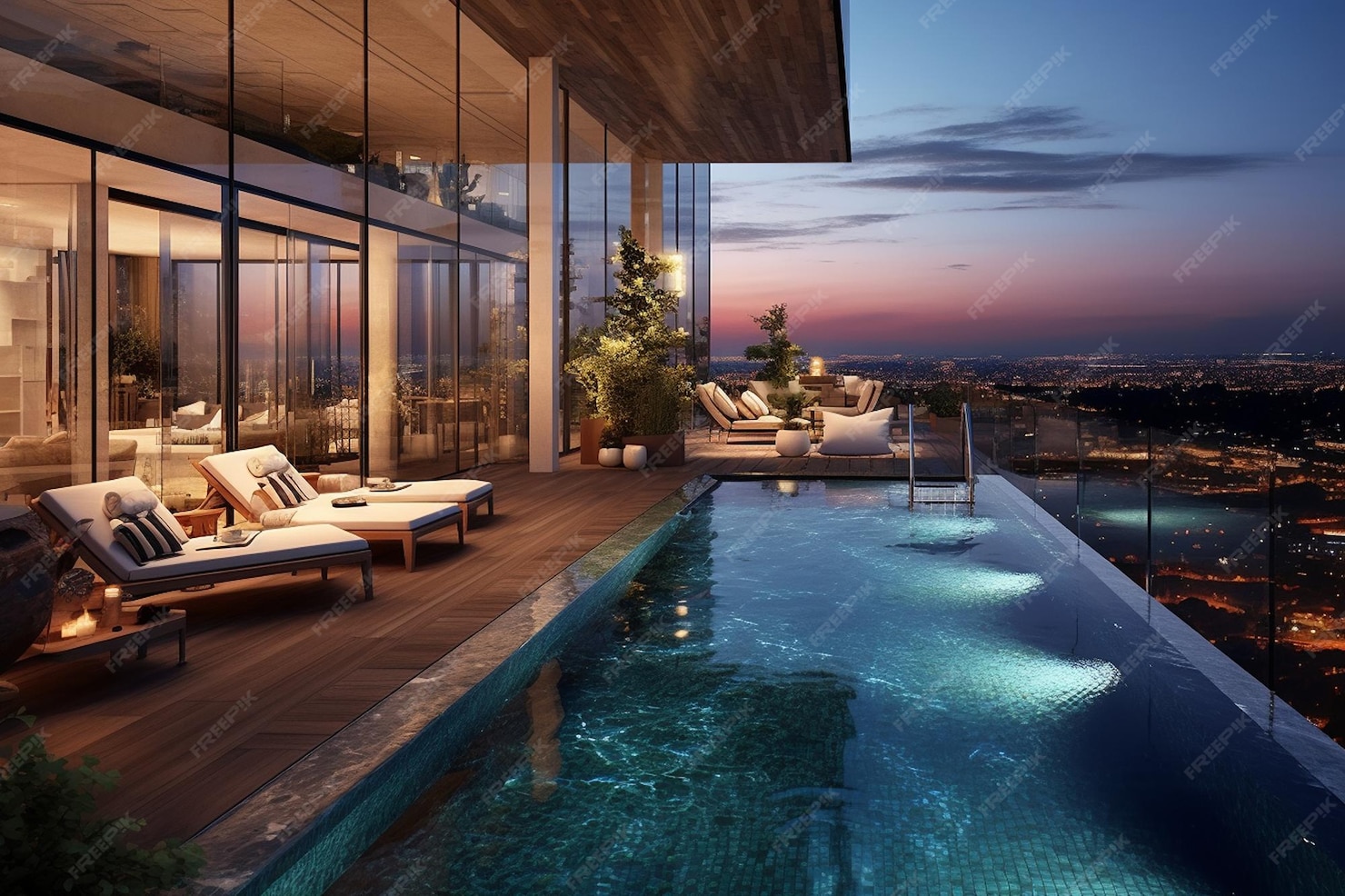 Inside a chic, industrial-inspired penthouse loft with skyline views