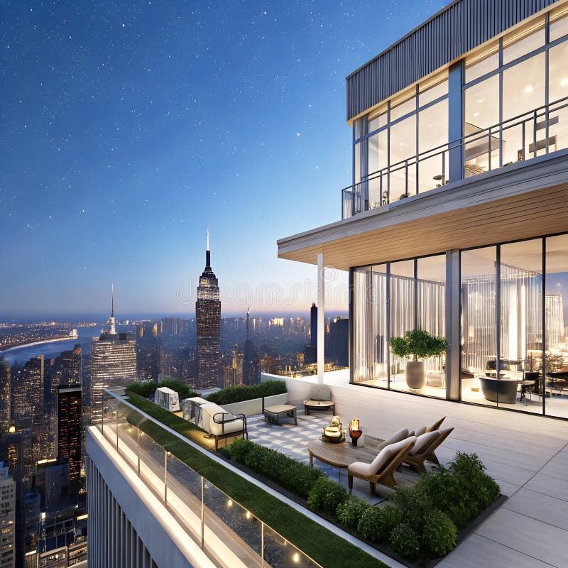 Inside a chic, industrial-inspired penthouse loft with skyline views